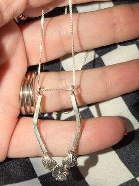 Sterling Silver Floral Ring Holder Pendant Necklace - Silver